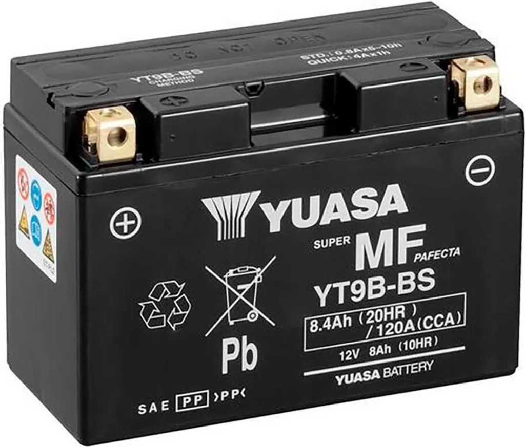 Batterie YUASA YT9B-BS sans entretien avec pack acide haute performance
