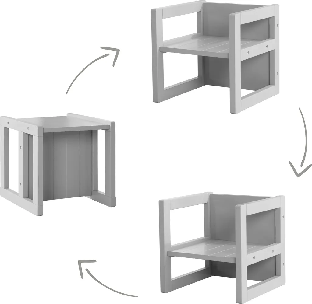 Optimisez l'espace enfant avec ce banc transformable et ses tabourets