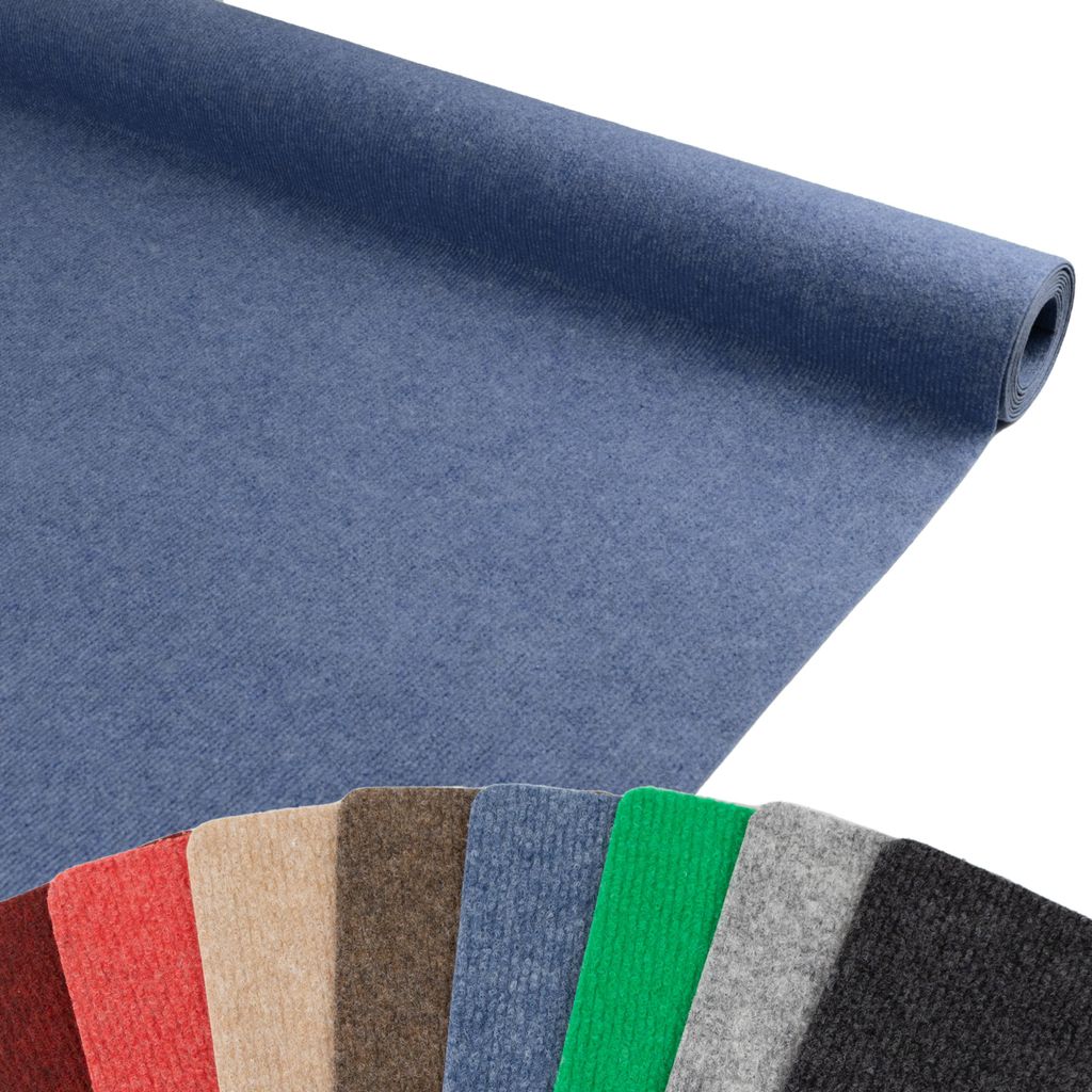 Primaflor Eventteppich Rips MALTA - Marine - 1,00m x 5,00m - Meterware - Viele Farben - Schwer Entflammbarer Messeteppich, Rutschfester Hochzeicht...