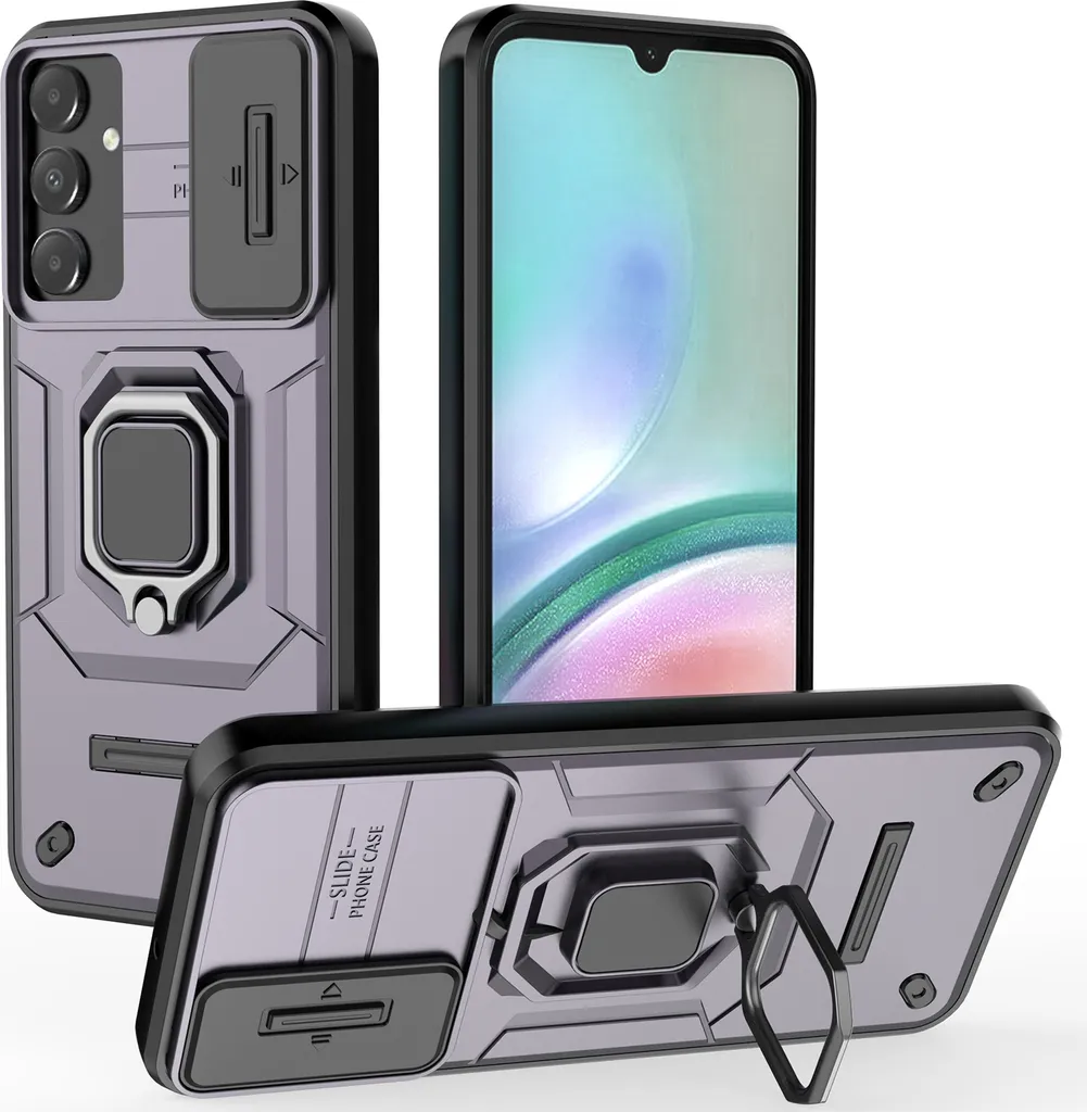 Custodia Samsung A15 5G Armor Viola: Shockproof con Copri-Obiettivo