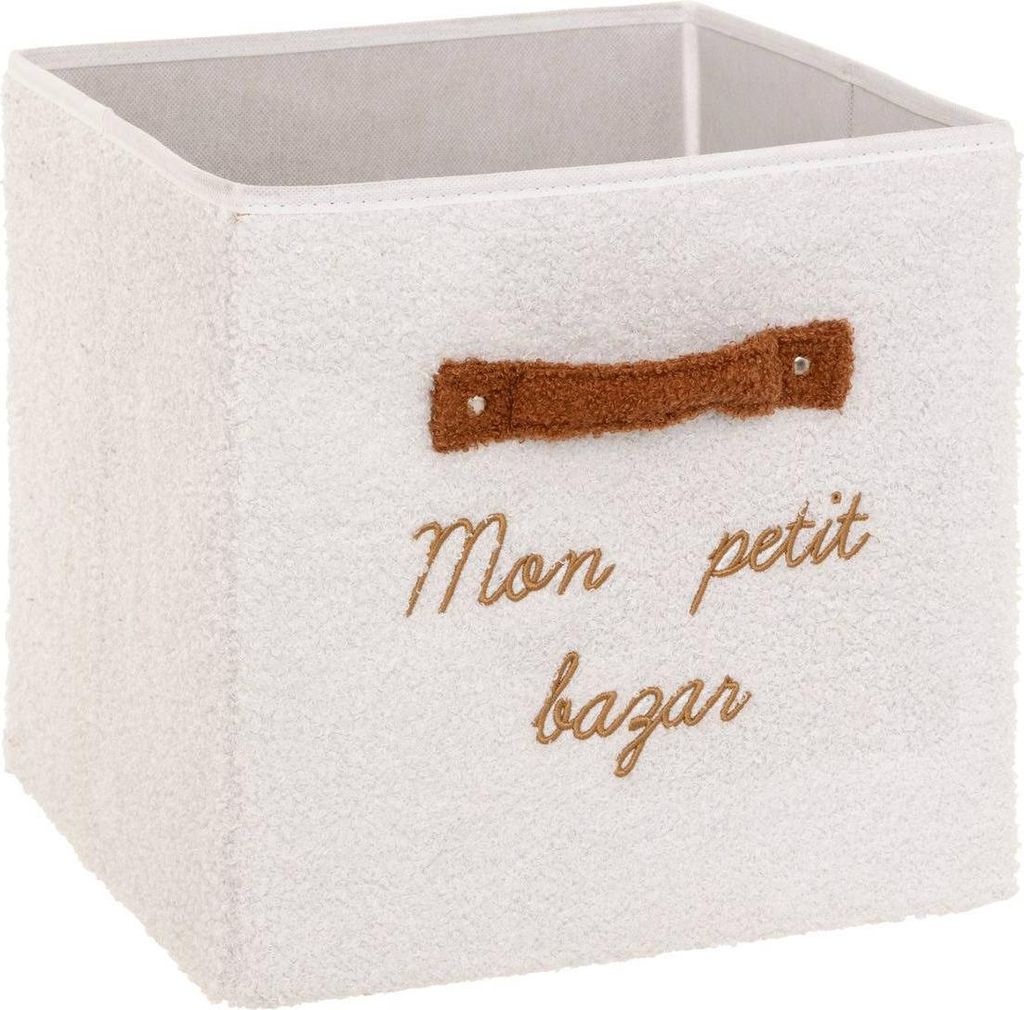 Aufbewahrungskorb fluffy weiß 29x29cm - Atmosphera créateur d'intérieur