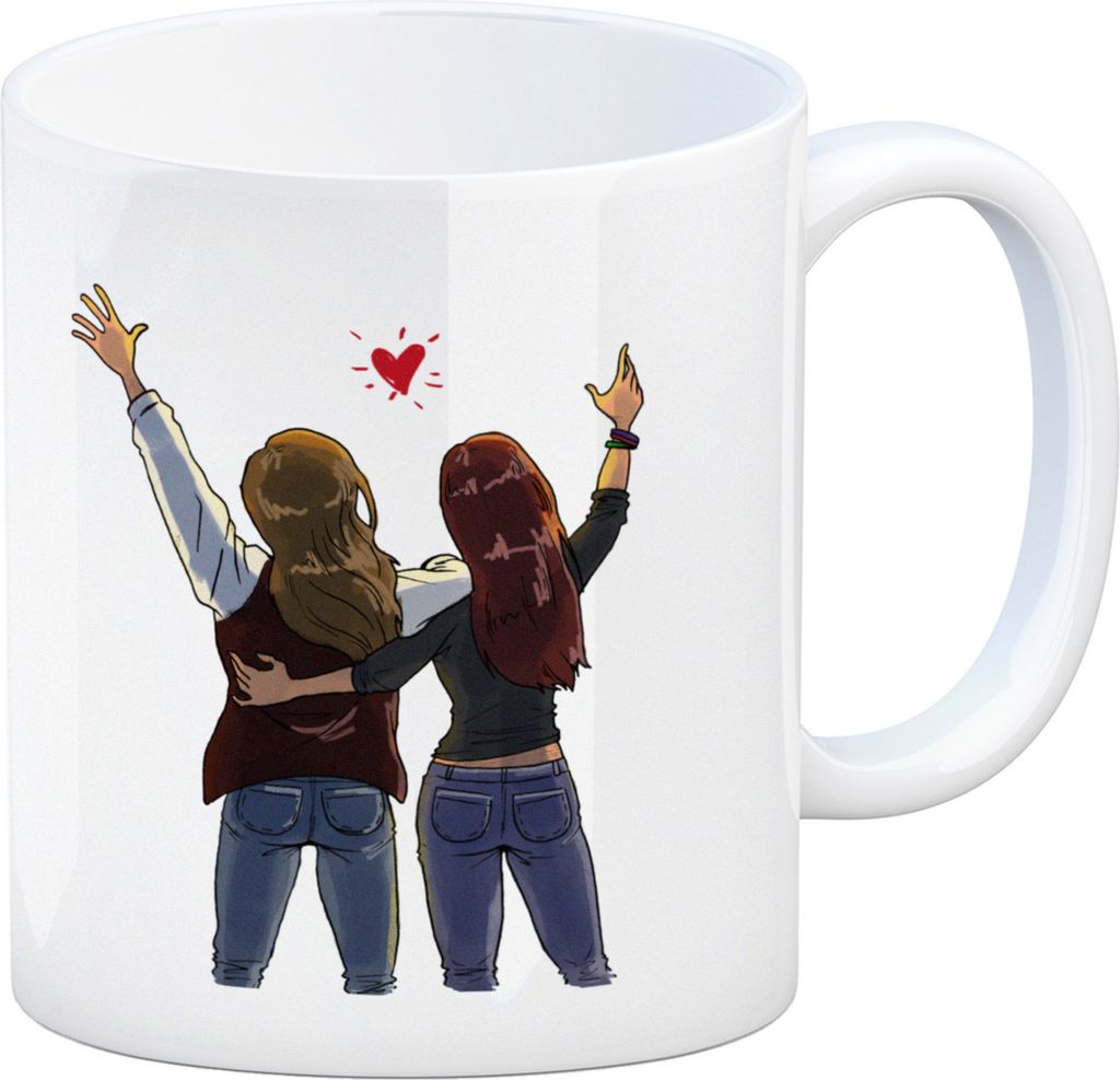 Freundinnen Kaffeebecher mit Spruch und Mädels-Motiv