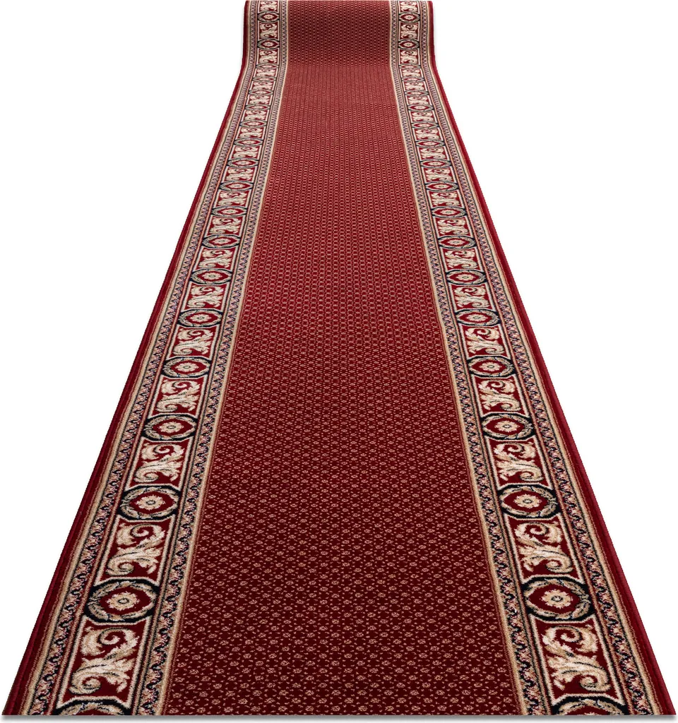 Laine ornementale NAIN bordeaux et beige grand format 100x100 cm rouge
