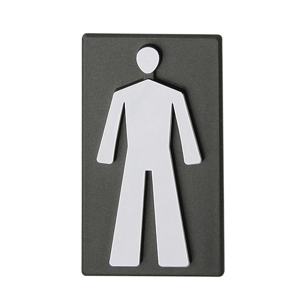 DOMINO WC Schild Selbstklebend 8,5 cm x 4,7 cm | Toilettenschilder Herren WC | Türschild Gäste | Idealer WC Aufkleber | Toiletten Schild | WC-Sch...