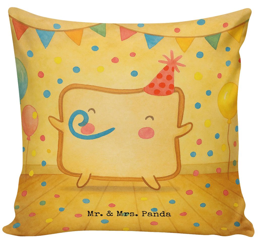 Mr. & Mrs. Panda kuschelkissen 40x40 Toast Party Design - Weiß - Geschenk, Hochzeitstag, kissen für sofa, Frauen, Valentinstag, Mitbringsel, Freu...