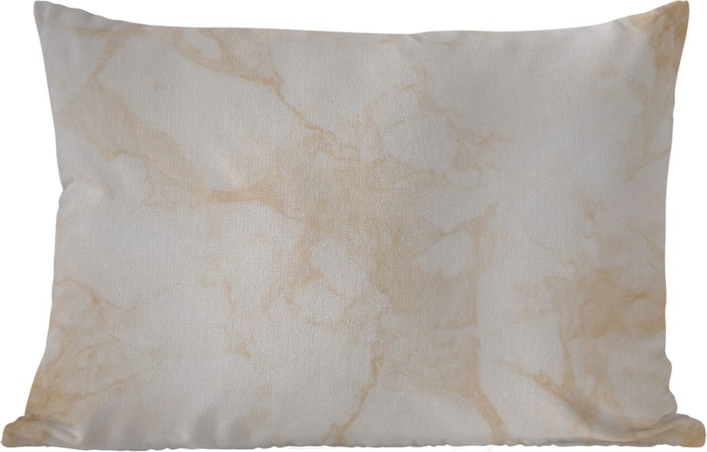 MuchoWow Outdoor Kissen - Marmor - Weiß - Gold - Luxus - 50x30 cm - Wetterfest - Lounge Kissen - Sofa kissen - Wohnzimmer Dekoration