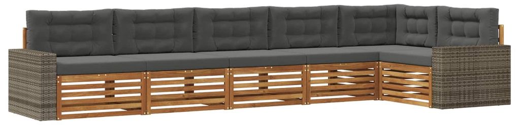 vidaXL Outdoor-Sofagarnitur 6 pcs Natur und Anthrazit