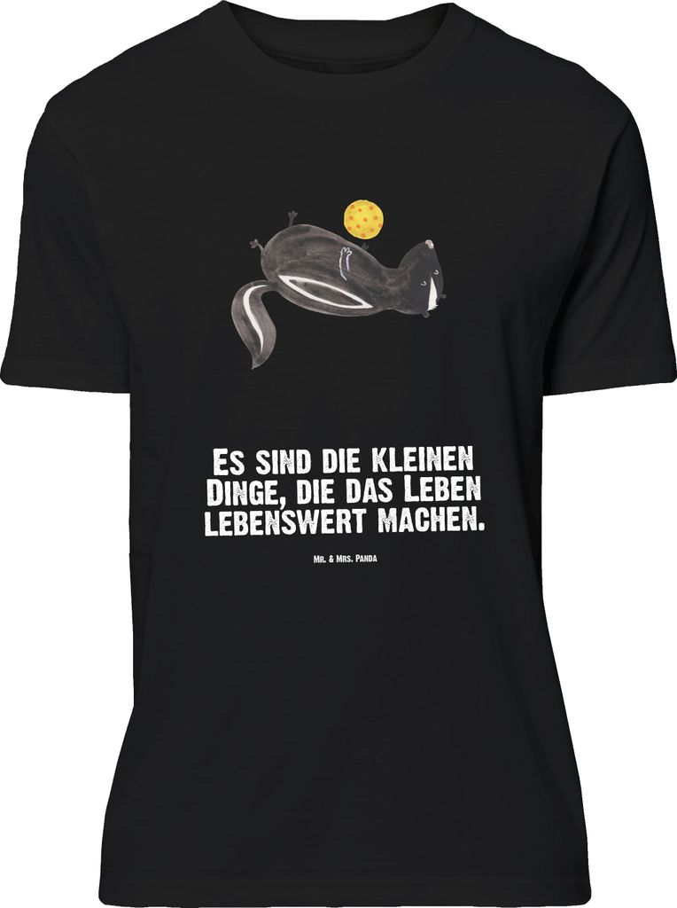 Mr. & Mrs. Panda Größe L T-Shirt Stinktier Ball - Schwarz - Geschenk, Tshirt, Shirt, Stinker, Skunk, mit Spruch, Raubtier, Weisheit, Wildtier