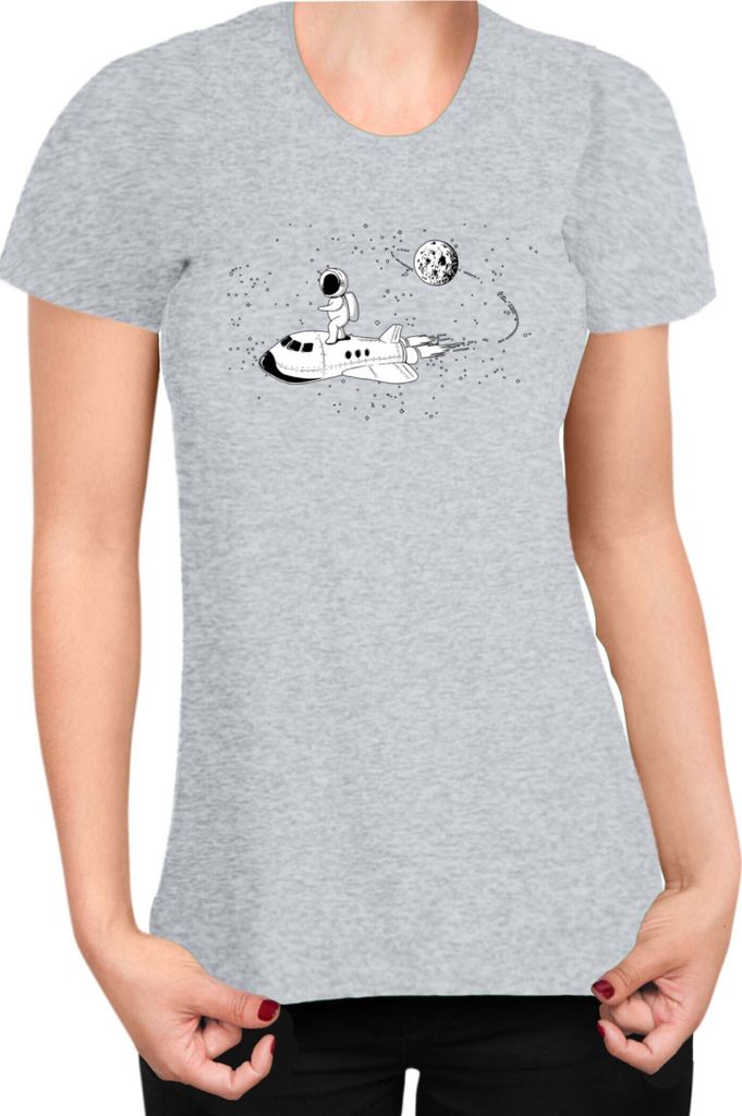 Damen T-Shirt Nasa Space Theme Nasa 003, Lady XL / Grau