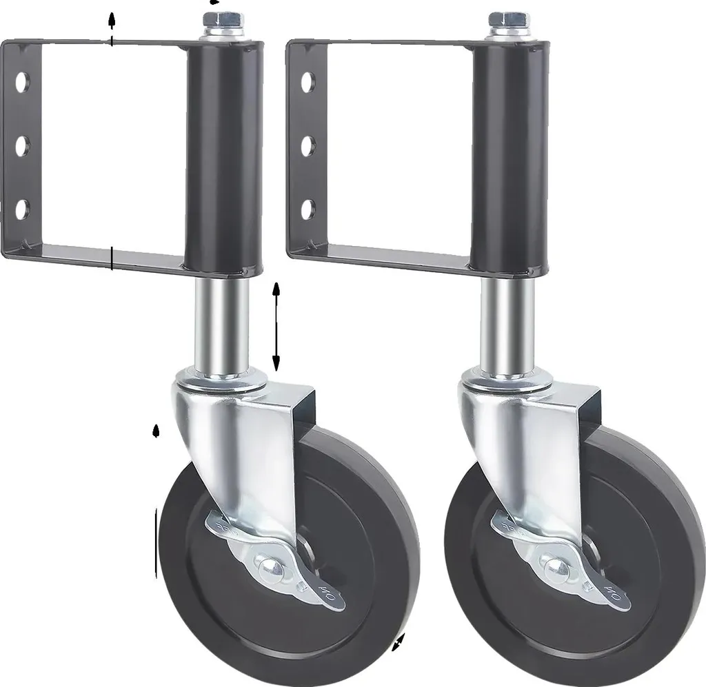 Galets de porte anti-blocage 100kg pivotants 360° noirs robustes