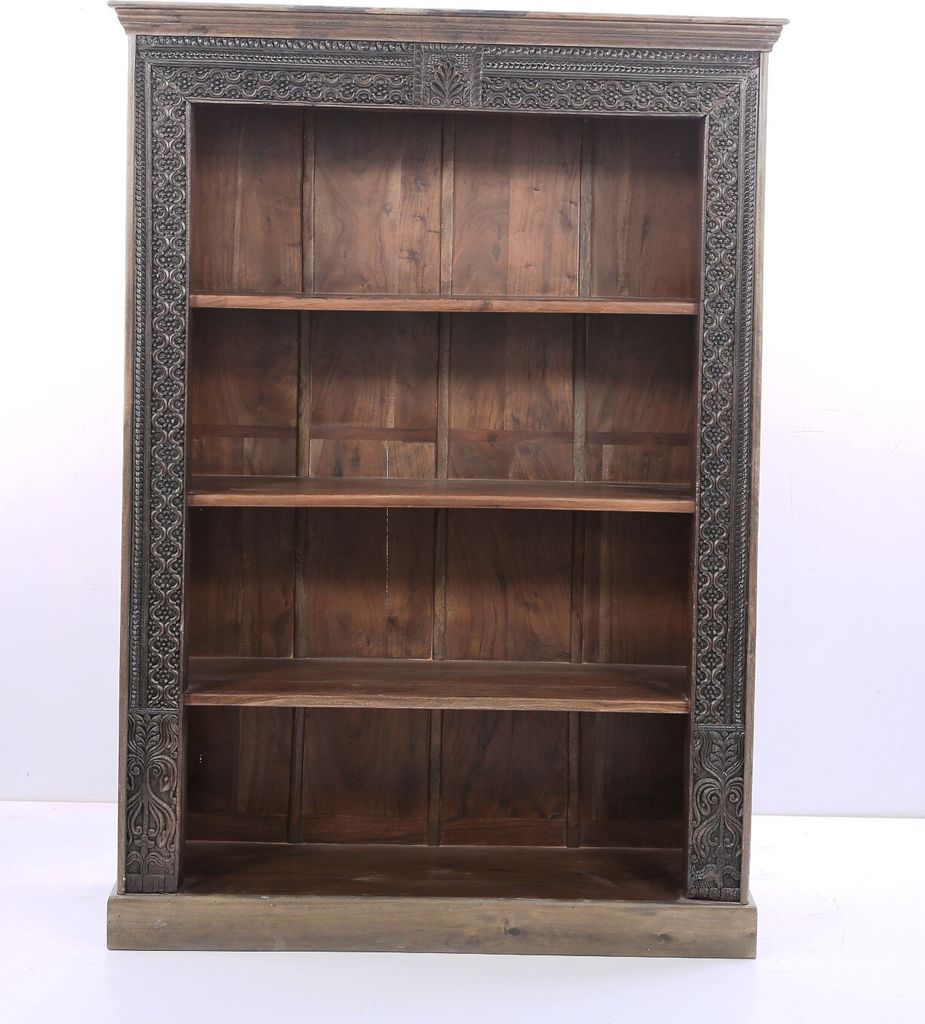 Regal aus Massiv Holz Muster -38- Vintage Braun 210cm hoch für Diele oder Schlafzimmer | Standregal ohne bohren für Badezimmer | Raumteiler Wandr...