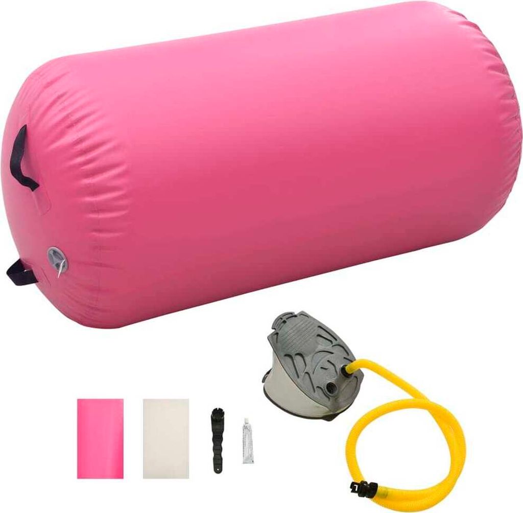 Aufblasbare Gymnastik-Rolle mit Pumpe 120x75 cm PVC Rosa