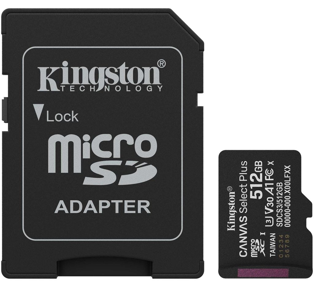 Kingston Technology 512GB microSDXC Canvas Select Plus Gen3 Immagine del prodotto 