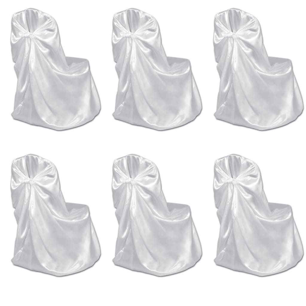 Coprisedie per banchetto nuziale 12 pz. Bianco Immagine del prodotto 