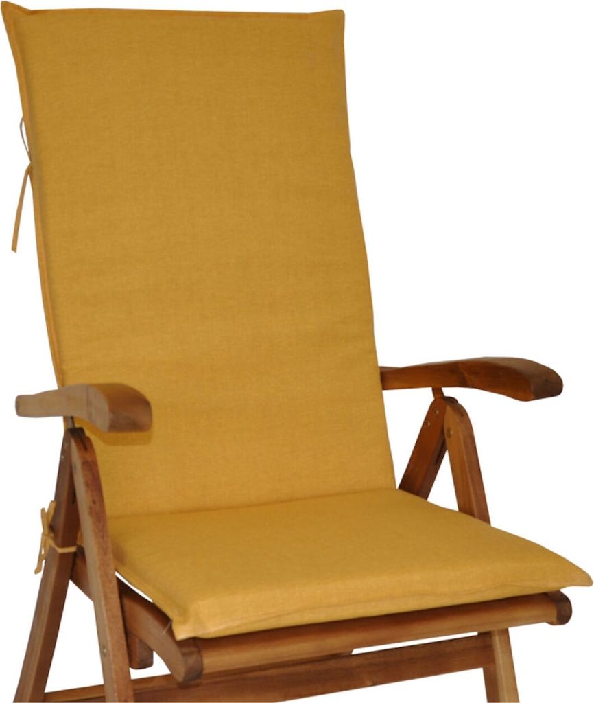 Polster für Gartenstuhl , Gartenbank , Gartenmöbel Easy , Gr. 120 x 50 x 6 cm , Colore giallo (gelb)