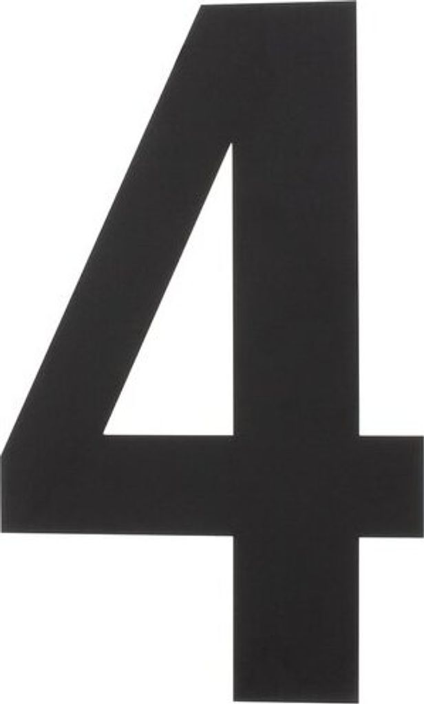 Hausnummer 4 XL 300x2mm Edelstahl mattschwarz