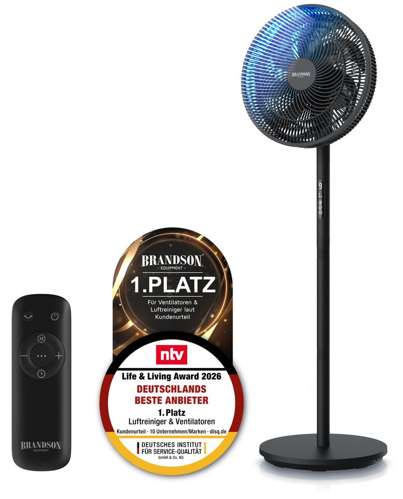 Brandson Standventilator mit Fernbedienung, leise, Produktbild 