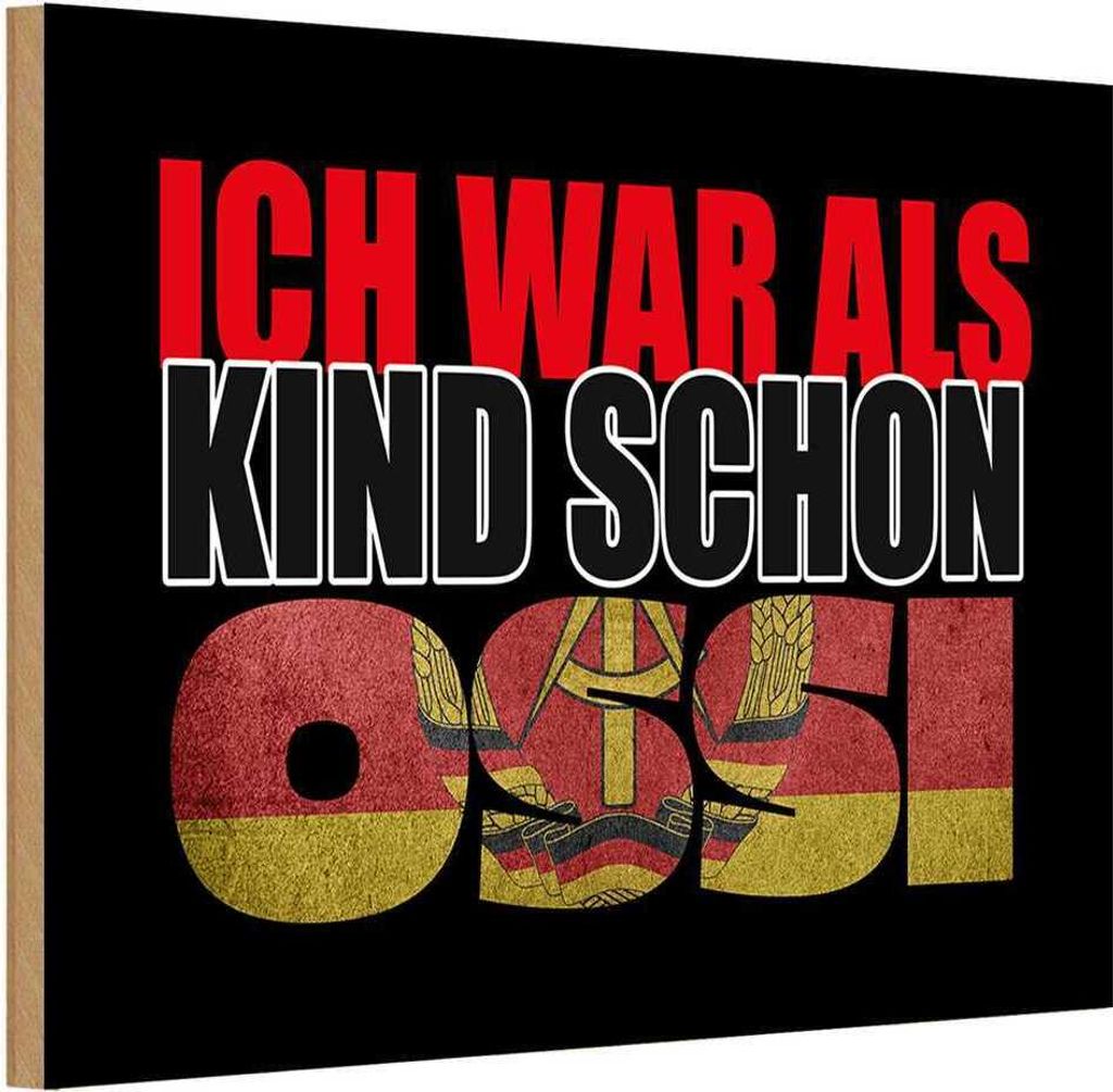 vianmo Holzschild 12x18 cm ich war als Kind schon Ossi Dekoration