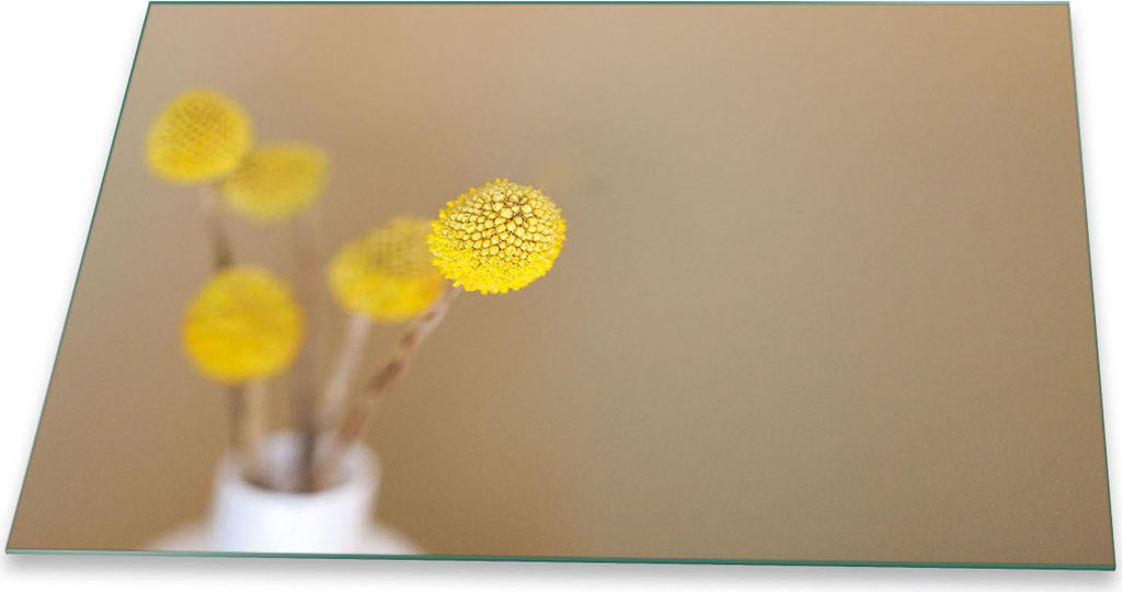 Herdabdeckplatte Glaskeramik 1 Teilig 80x52 Blumen Gelb Abdeckung Glas Spritzschutz