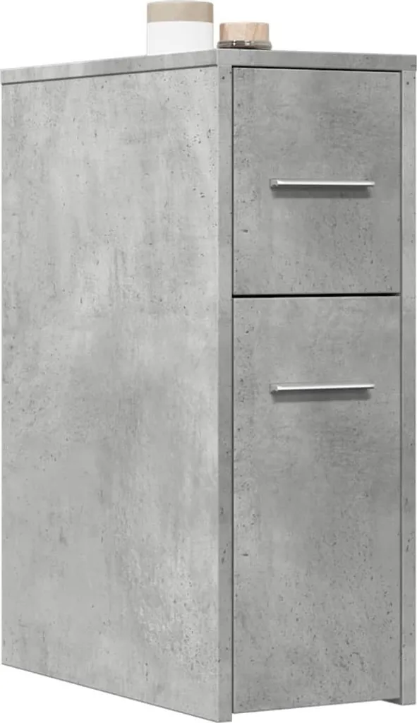 BEI CLORIS Mobile espositivo bagno stretto con rotelle cemento grigio materiale legno - Cassettiere Nuovo2394620 1pacco