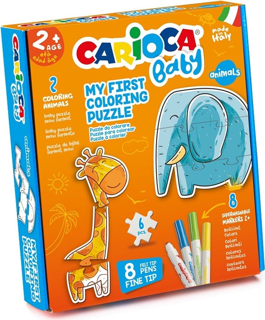 Set Baby Färbung Puzzle Tiere carioca 43079