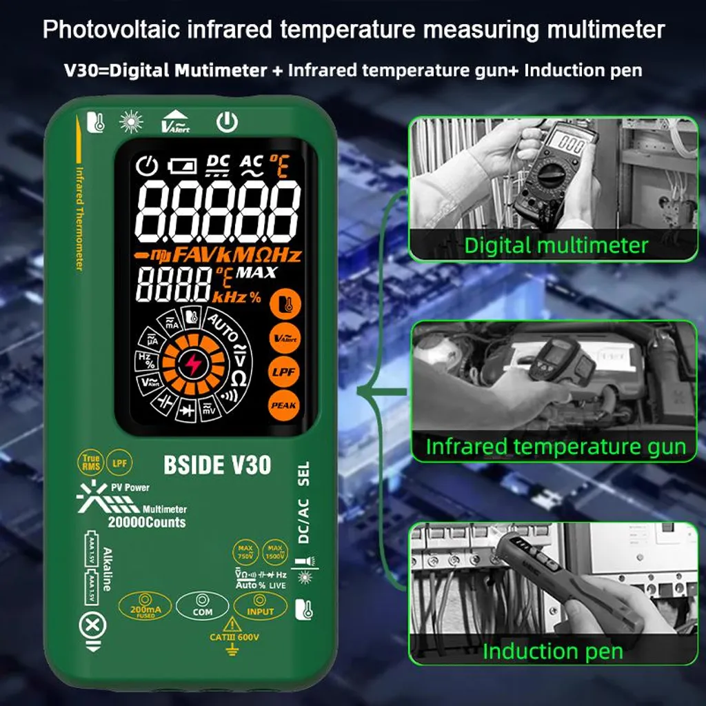 Multimètre numérique V30 idéal pour dépannage et mesure thermique IR