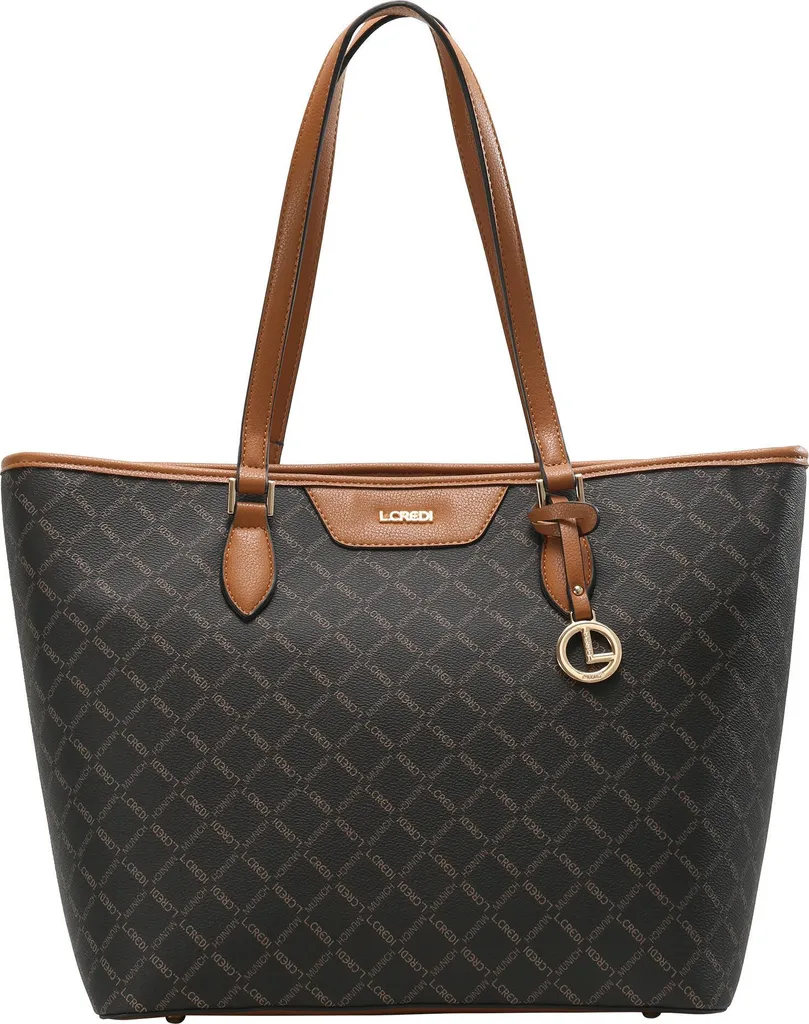 Sac cabas femme Filiberta L.CREDI - Grand sac fourre-tout marron foncé