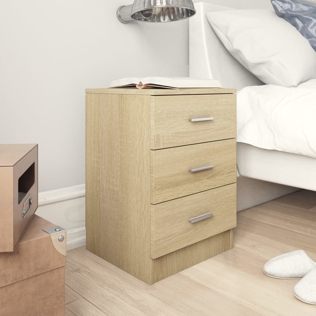 The Living Store Nachttisch Sonoma Eiche 38x35x56 cm Holzwerkstoff