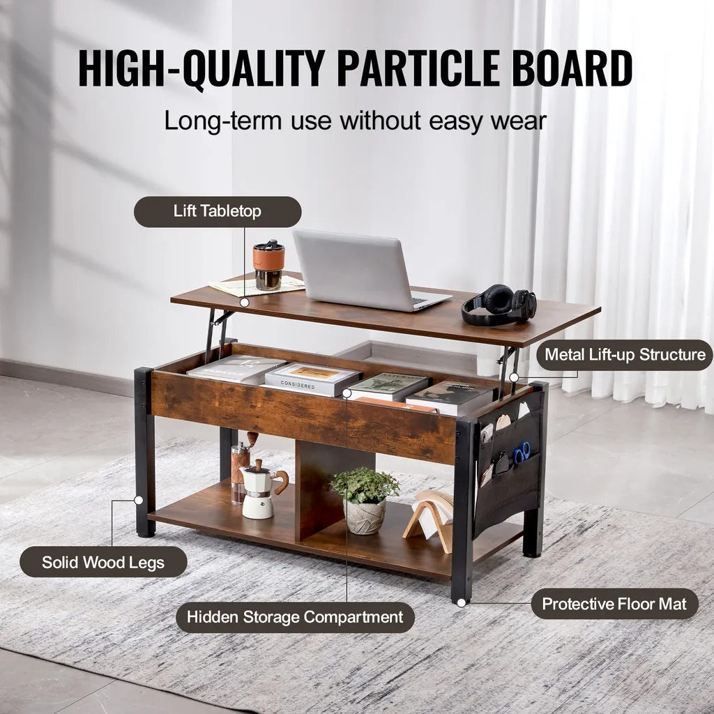 Table Basse Relevable Idéale pour Travailler ou Dîner dans votre Canapé