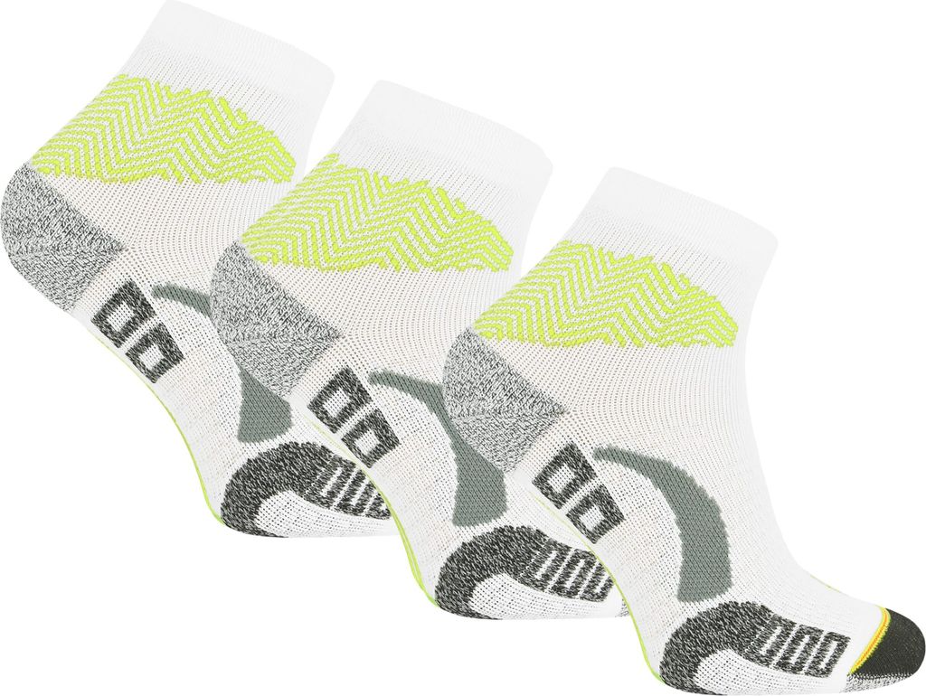 SKIETY Laufsocken mit Silber Ionen Comodo Run1 - Weiß Grün - 43-46 - 3 Paare