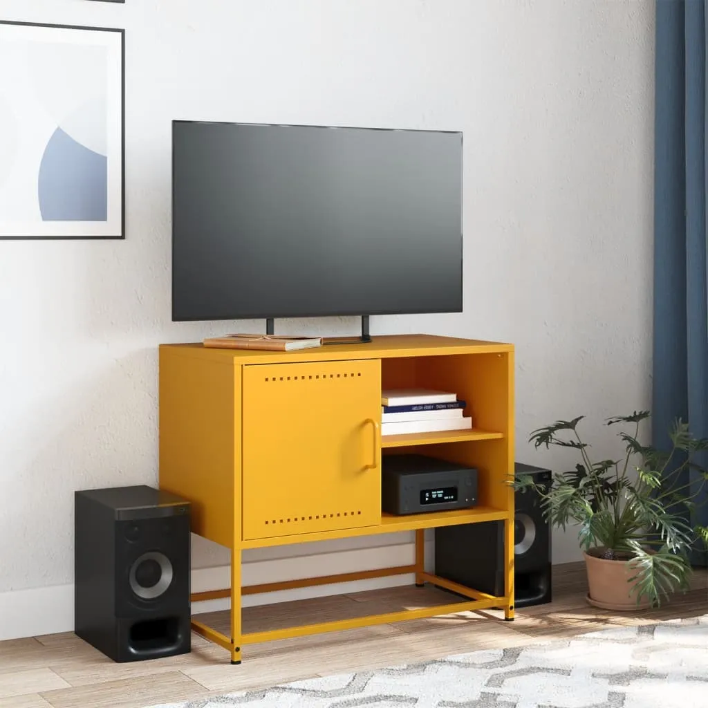 Meuble TV Anthracite 100,5 cm Acier - Support TV Stable et Durable - 3