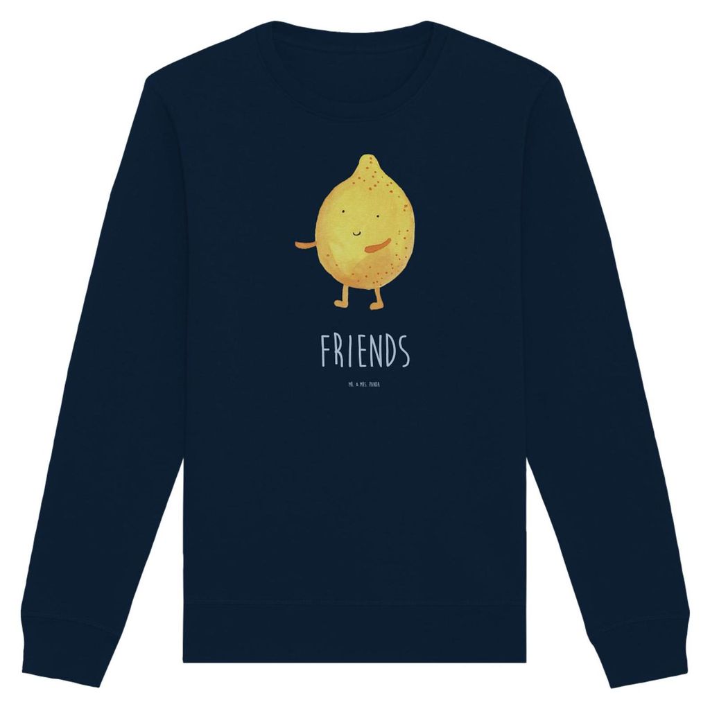 Mr. & Mrs. Panda Baumwoll Pullover Beste Freunde Zitrone Größe XL - French Navy - Geschenk, Fehlende Keywords, Sweater, Pulli, Lustige Sprüche, ...