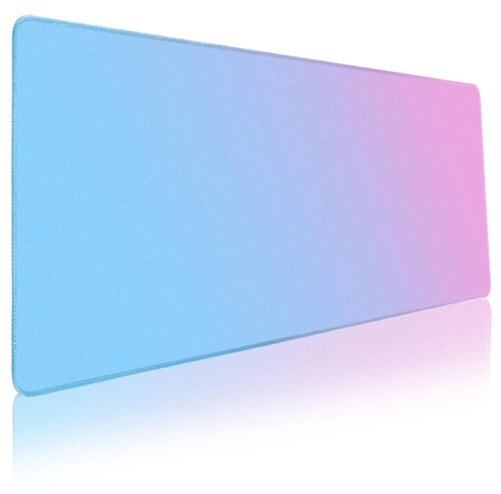 Tapis de souris gaming XXL pour setup gamer rose bleu esthétique 90cm