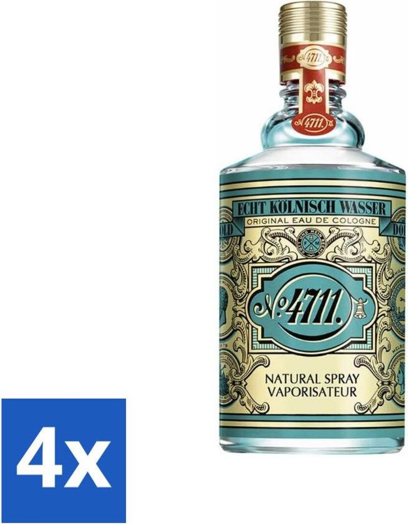 4711 – Echt Kölnisch Wasser – Original Eau de Cologne Spray – Damenparfüm – Erfrischender Duft – 100 ml - Vorteilspack - 4 Stücke