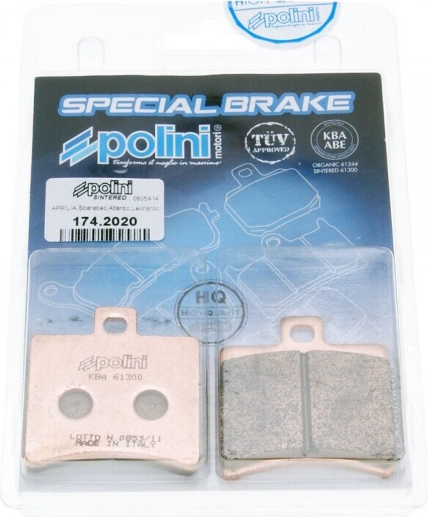 Bremsbeläge Polini Sinter für Aprilia SR50, Scarabeo, Baotian BT49QT