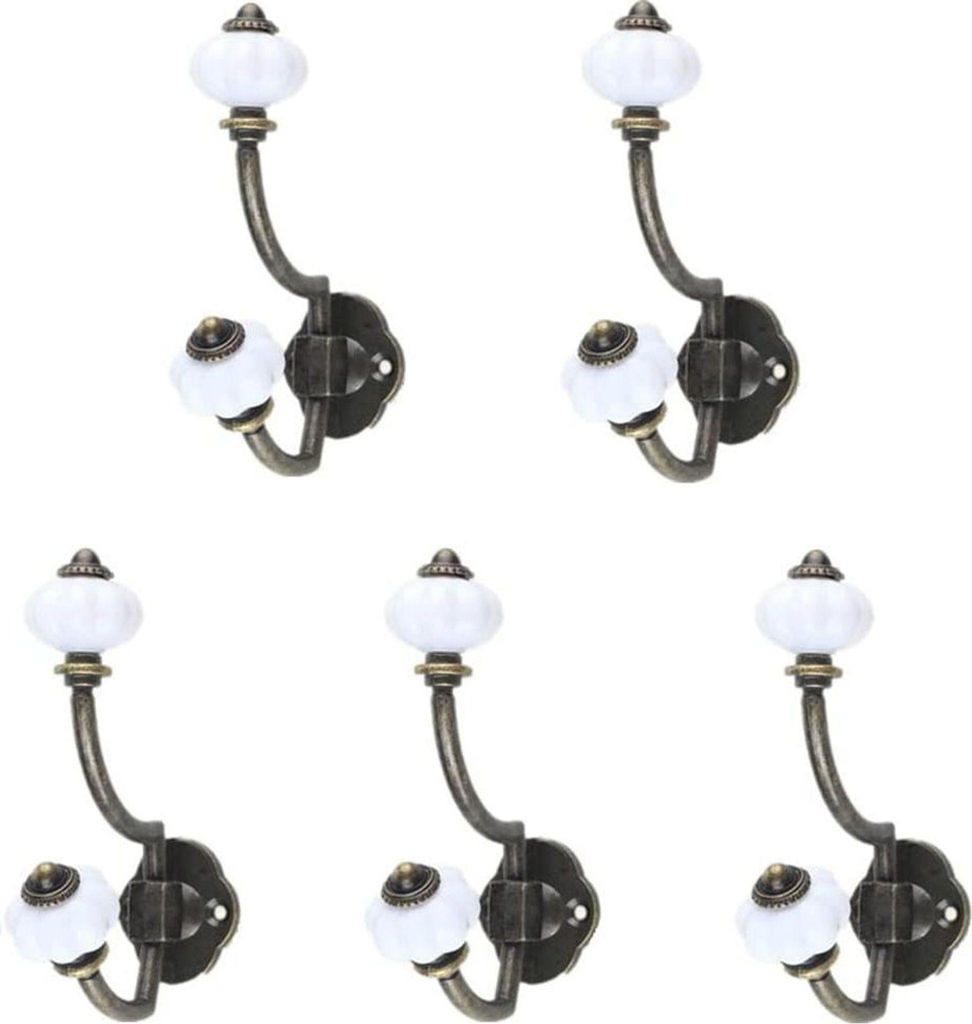 Retro Bronze Keramik Kleiderhaken, 5 Stück Pastoral Style Produktbild 