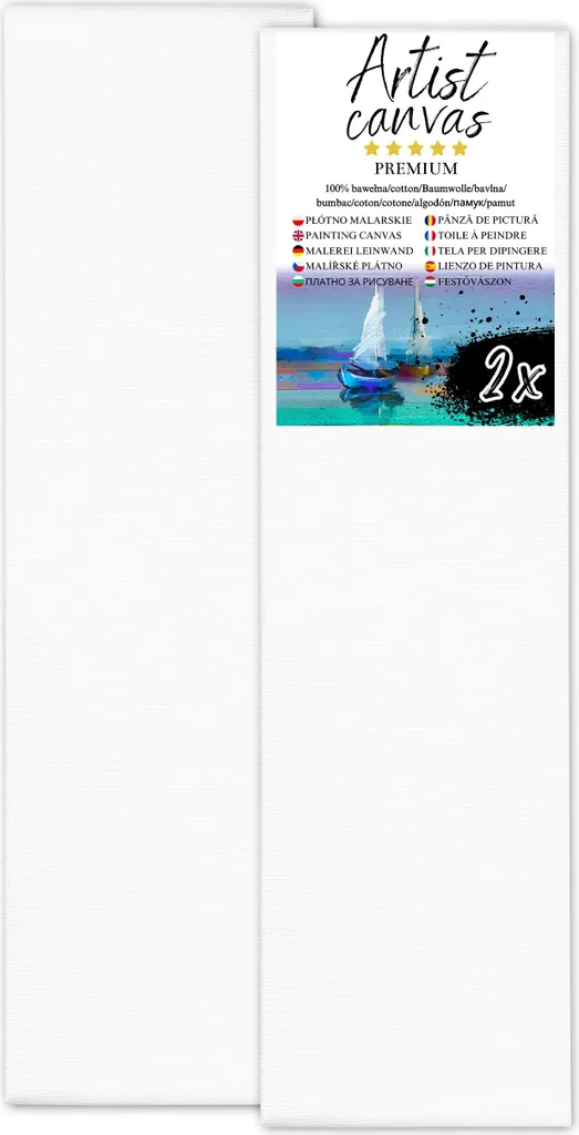 Offerta 2 Tele 40x140 cm Pittura | Cotone 280g/m² | Prezzo Shock