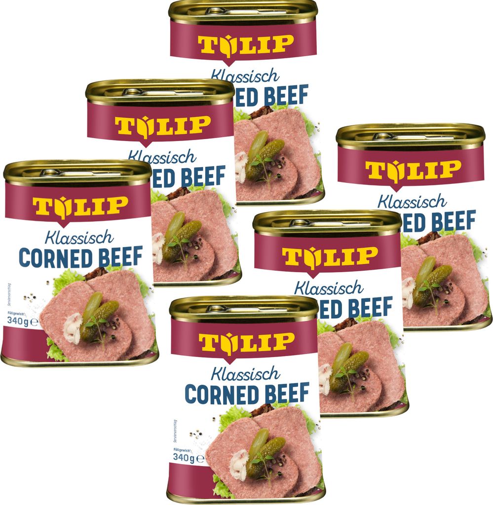 TULIP 6x 340g Corned Beef Delikatesse in Konservendose Produktbild 