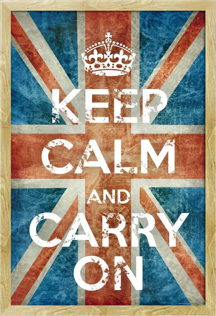Quadro Vintage Keep Calm Union Jack Cornice Shinsuke Faggio 61x91,5