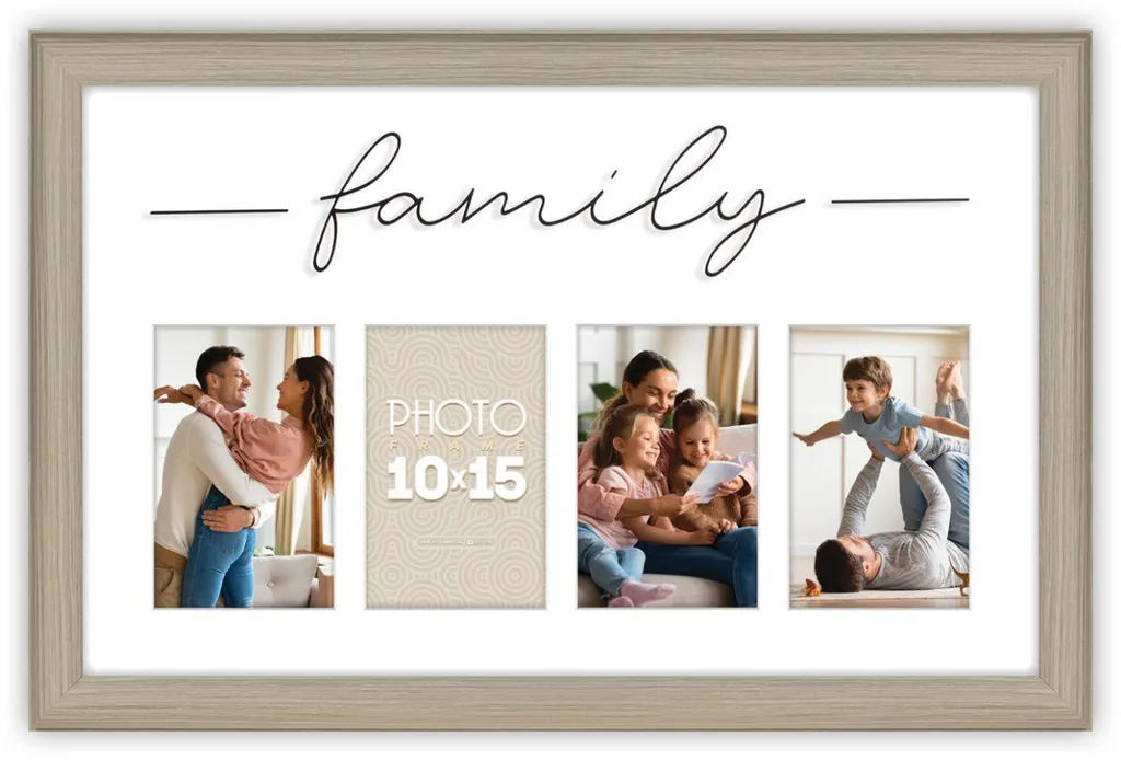 Cadre photo bois ZEP Haifa marron pour 4 photos 10x15 cm 53x35 cm Family