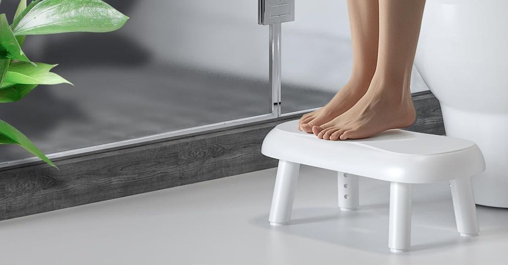 Verstellbare multifunktionale Toiletkrücke Badezimmerkrücke (17 cm - 23 cm) Toilet mit Fußstütze für Erwachsene/Kinder/Kranke (Krückenbeine a...