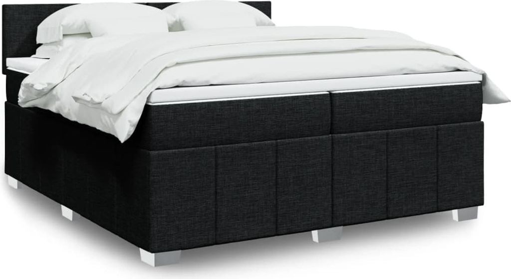 Maison Exclusive - Boxspringbett mit Matratze Schwarz 200x200 cm Stoff