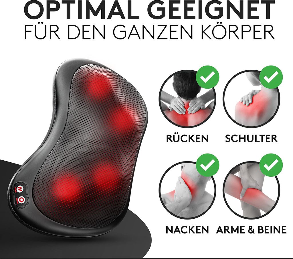 Wellax - Massagekissen mit Wärmefunktion & 360° Zdjęcie produktu 5