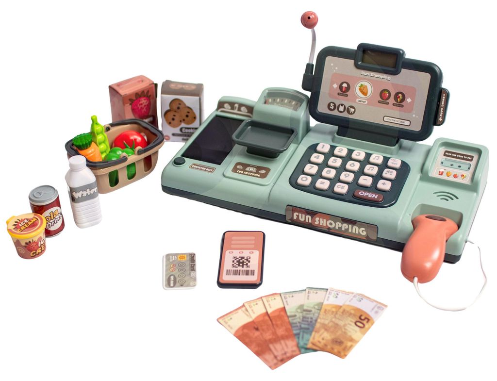 Woopie kassascanner voor kinderen, weegschaalmicrofoon + 25 Productafbeelding 