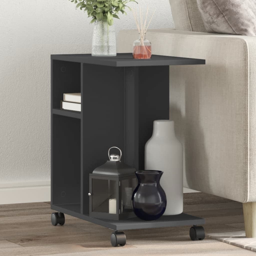 "im Sonderangebot"Beistelltisch - modernes Design - Flurtisch/Wohnzimmertisch - mit Rollen Schwarz 50x30x55cm Holzwerkstoff NEU186090 - Konsolentische