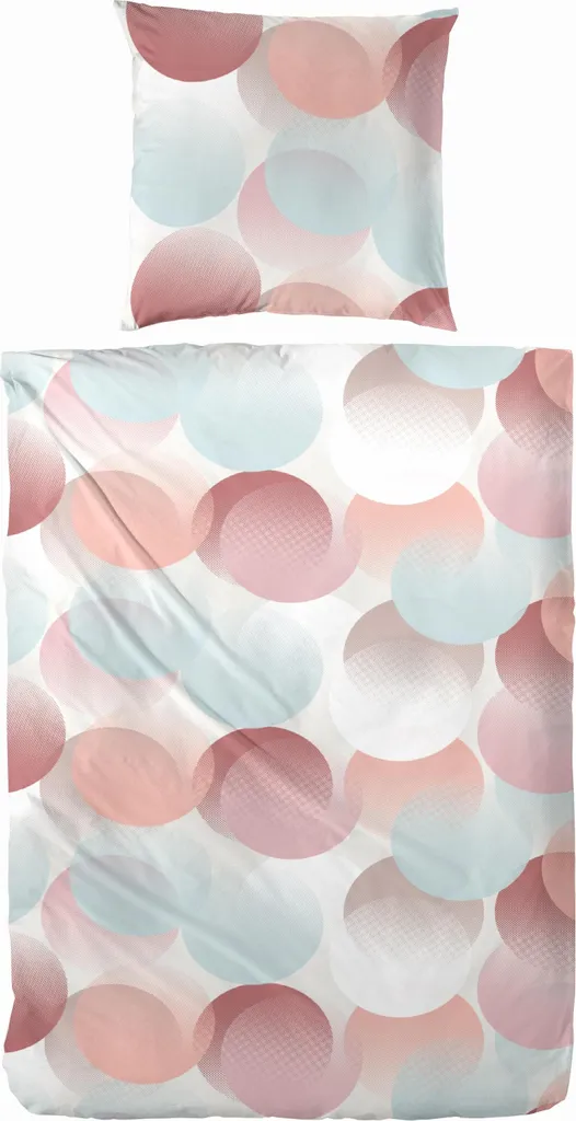 Parure de Lit 155x220 cm pour Sommeil Frais en Percale Saumon Sable