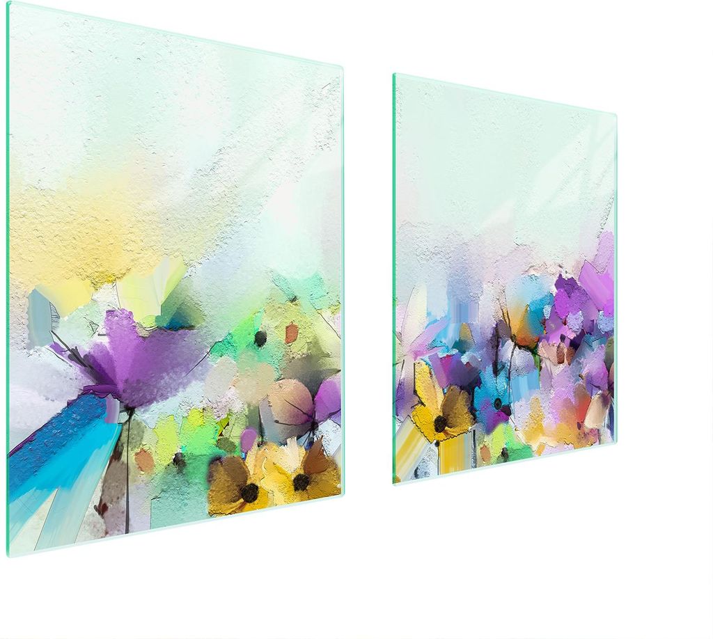 Glasschutzplatte Für Herd 85X52 Blumen