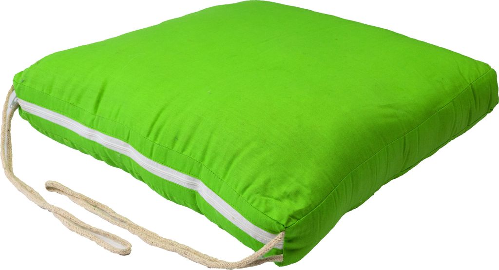 Sitzkissen Stuhlkissen mit Schleife 45cm Groß Eckig Grün | Outdoor im Garten als Stuhlauflage oder Indoor als Stuhl Kissen im Wohnzimmer oder Kü...