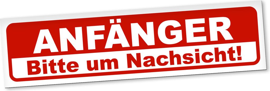 PantherPixel Anfänger Bitte Nachsicht Magnetschild Auto Fahranfänger Magnetfolie Geschenkidee 30 x 8 cm STANDARDFARBFOLIEN