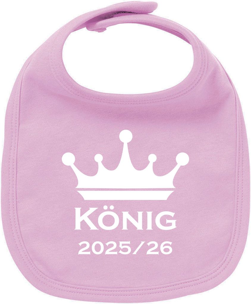 Huuraa Unisex Babylatz König 2025/26 Schützenkönig Geschenk Babypink Baumwolle König 2025/26 Mitbringsel